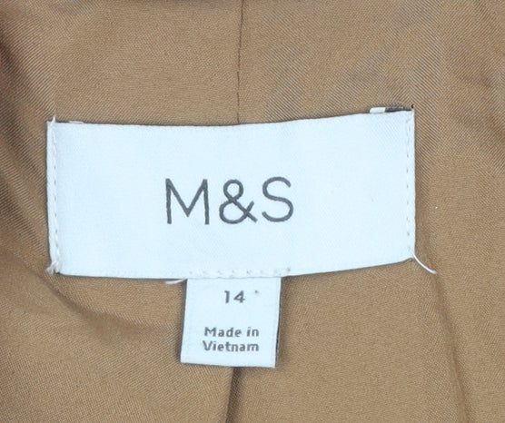Marks and Spencer Women’s Beige Long Overcoat Size 14 Polyester