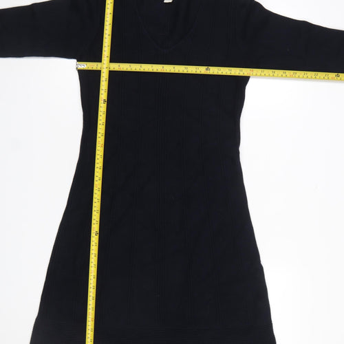 Monsoon Womens Black Cotton A-Line Knee Length Dress Size 12