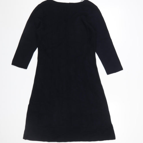 Monsoon Womens Black Cotton A-Line Knee Length Dress Size 12
