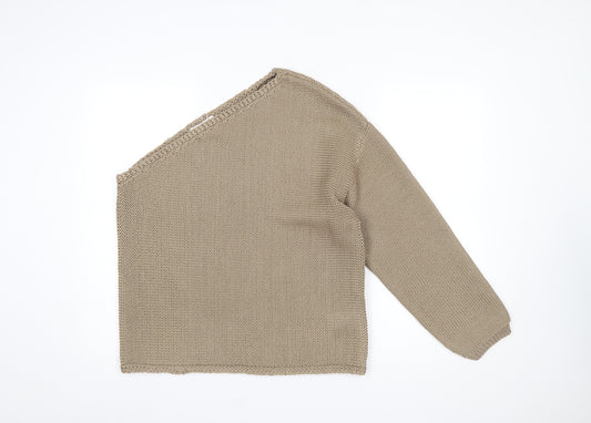 Marks and Spencer Women’s Beige Asymmetrical Knit Pullover Jumper Size L