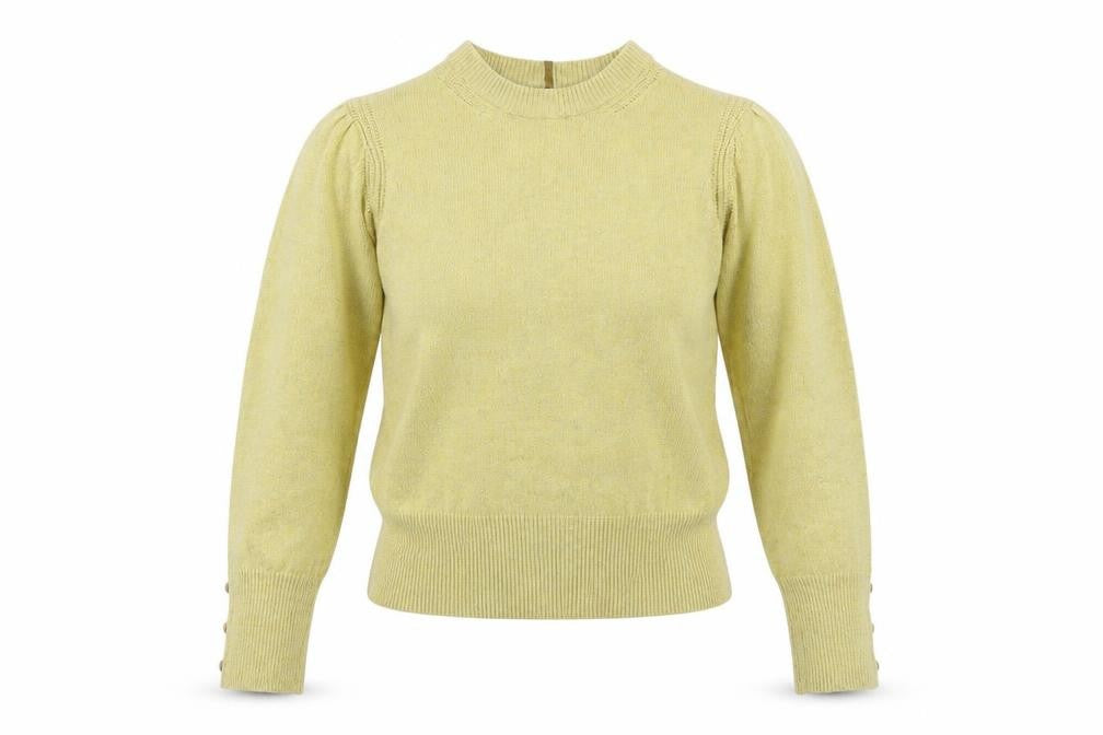 Front view of Marks & Spencer Per Una Women's Yellow Mock Neck Jumper, size 12