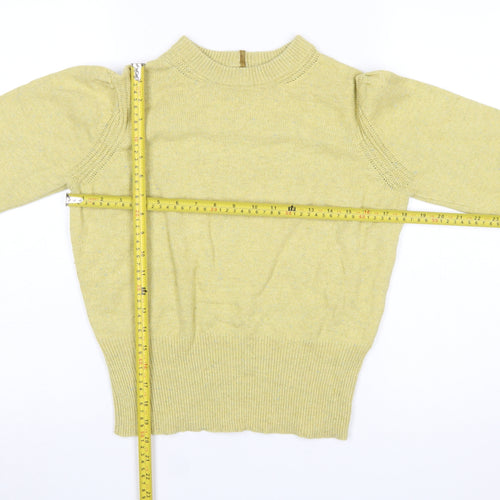 Marks and Spencer Per Una Women's Yellow Mock Neck Jumper Size 12