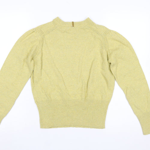 Marks and Spencer Per Una Women's Yellow Mock Neck Jumper Size 12