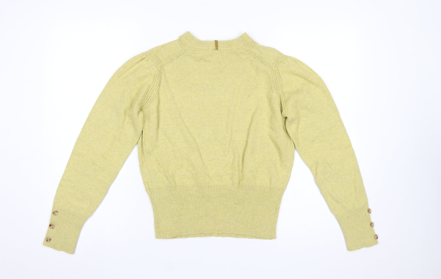 Marks and Spencer Per Una Women's Yellow Mock Neck Jumper Size 12