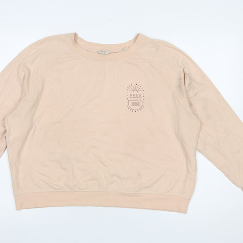 Jack Wills Women Beige Crew Neck Pullover Sweatshirt UK14