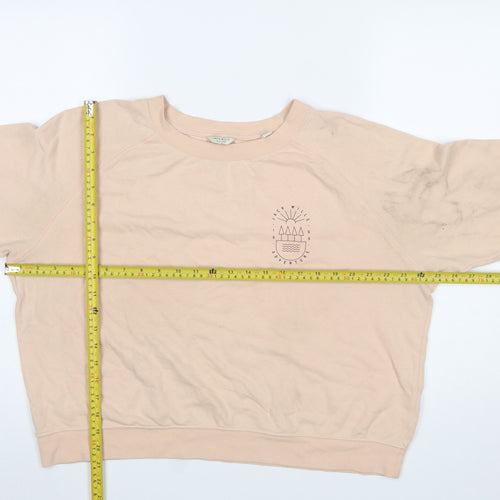 Jack Wills Women Beige Crew Neck Pullover Sweatshirt UK14