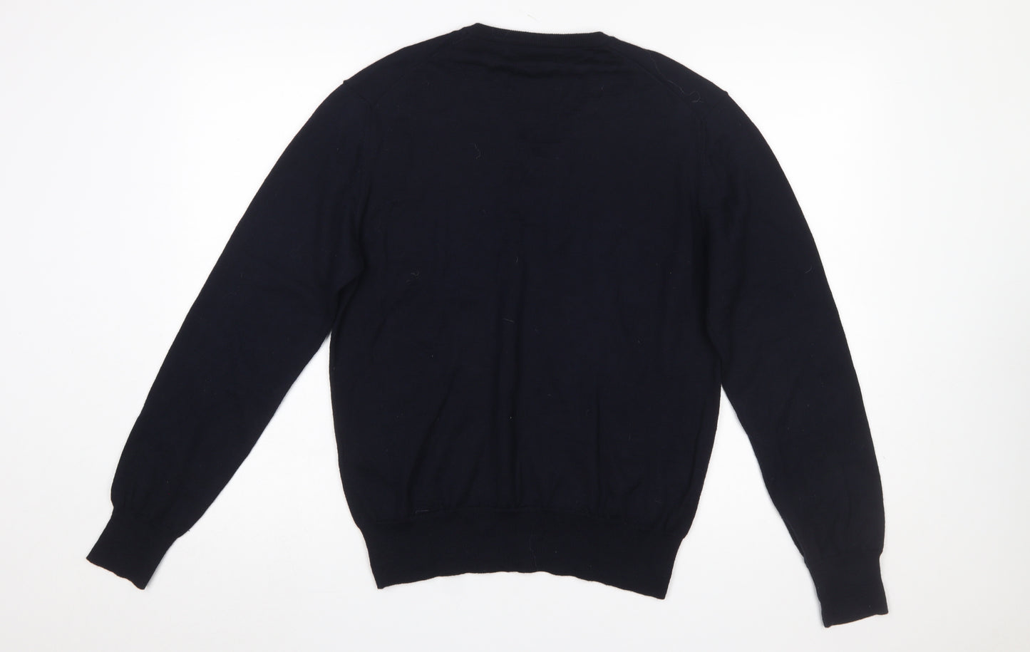 Replay Men's Blue Wool Blend V-Neck Pullover Jumper L