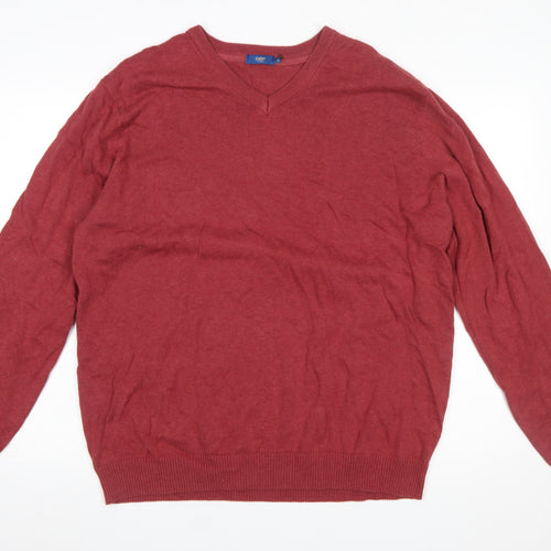 Cotton Traders Men's Red V-Neck Pullover Jumper XL