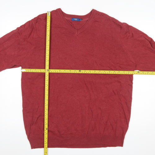 Cotton Traders Men's Red V-Neck Pullover Jumper XL