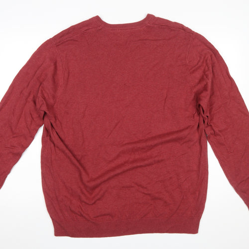 Cotton Traders Men's Red V-Neck Pullover Jumper XL