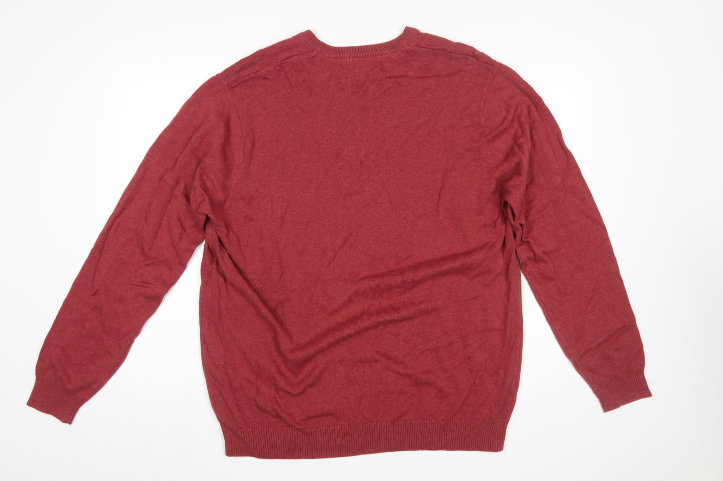 Cotton Traders Men's Red V-Neck Pullover Jumper XL