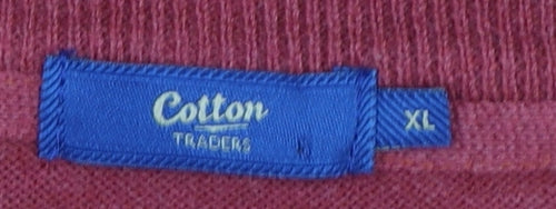 Cotton Traders Men's Red V-Neck Pullover Jumper XL