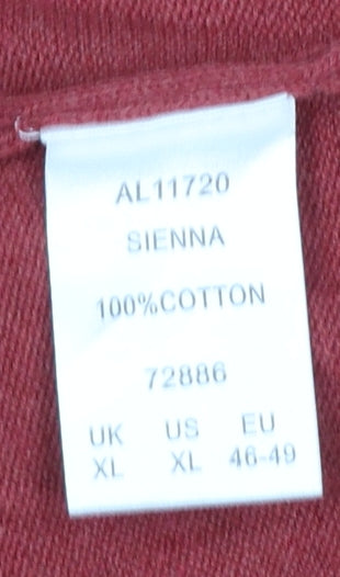 Cotton Traders Men's Red V-Neck Pullover Jumper XL