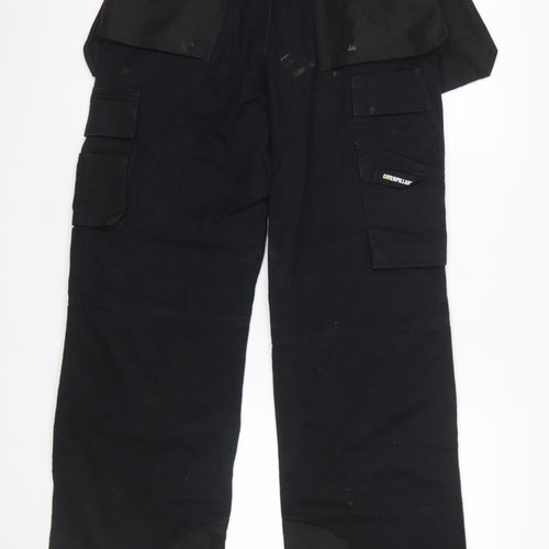 CAT Men’s Black Cargo Work Trousers Size L 34x30 Cotton Blend