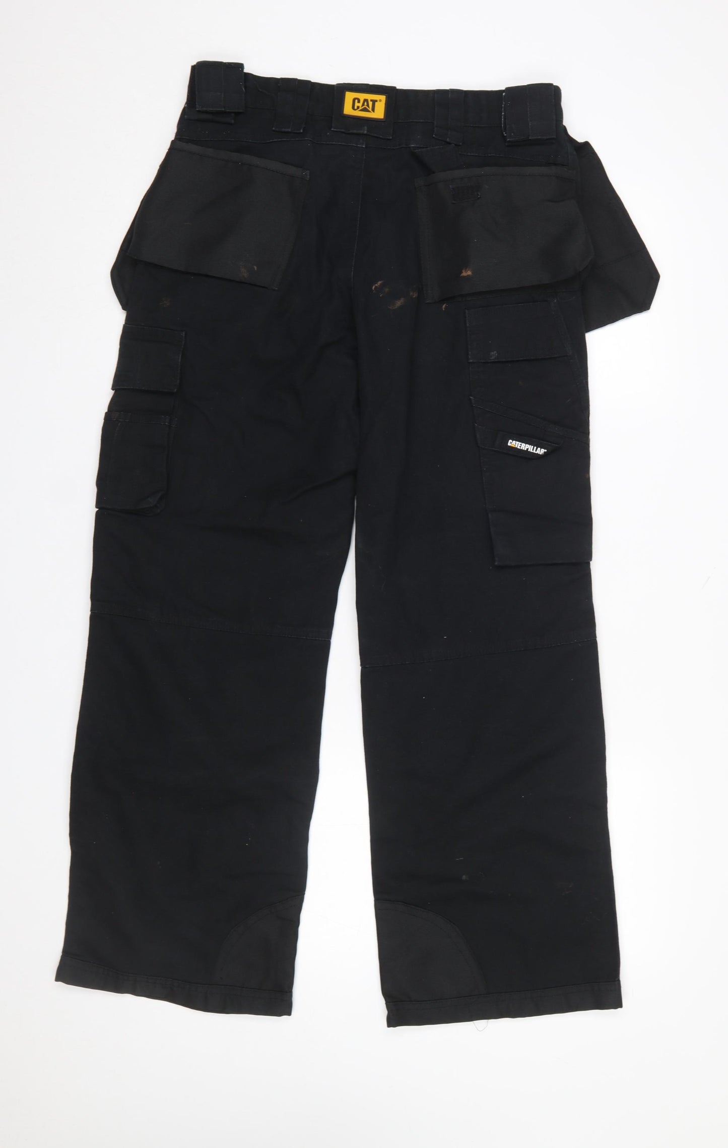 CAT Men’s Black Cargo Work Trousers Size L 34x30 Cotton Blend