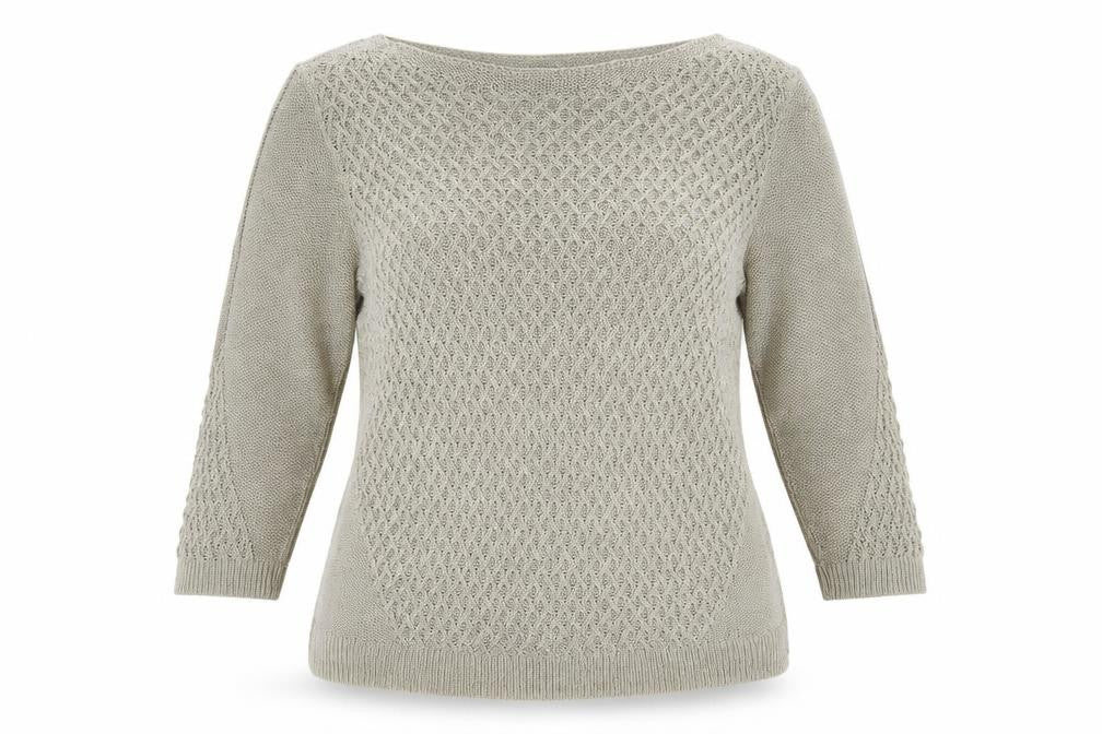 Marks and Spencer Women Beige Size 16 Knit 3/4 Sleeve Jumper