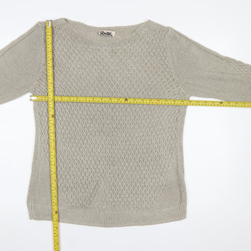 Marks and Spencer Women Beige Size 16 Knit 3/4 Sleeve Jumper