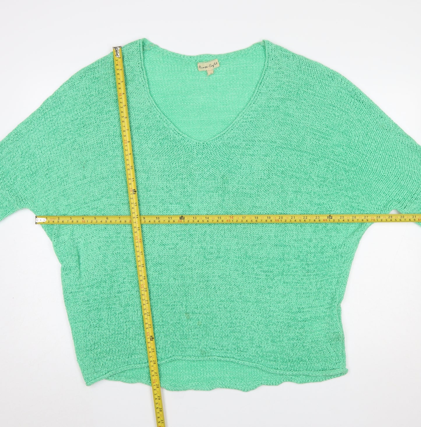 Phase Eight Women’s Green Open Knit V-Neck Pullover Jumper L