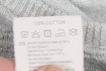 883 Police Men's Grey Cotton Crew Neck Pullover Jumper Medium