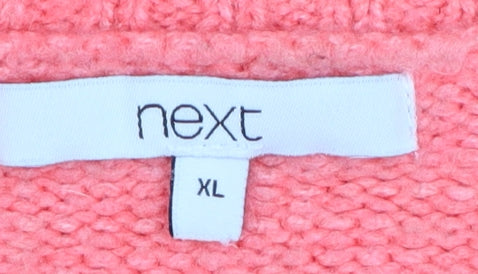 Next Women Pink XL Crew Neck Knit Pullover Jumper