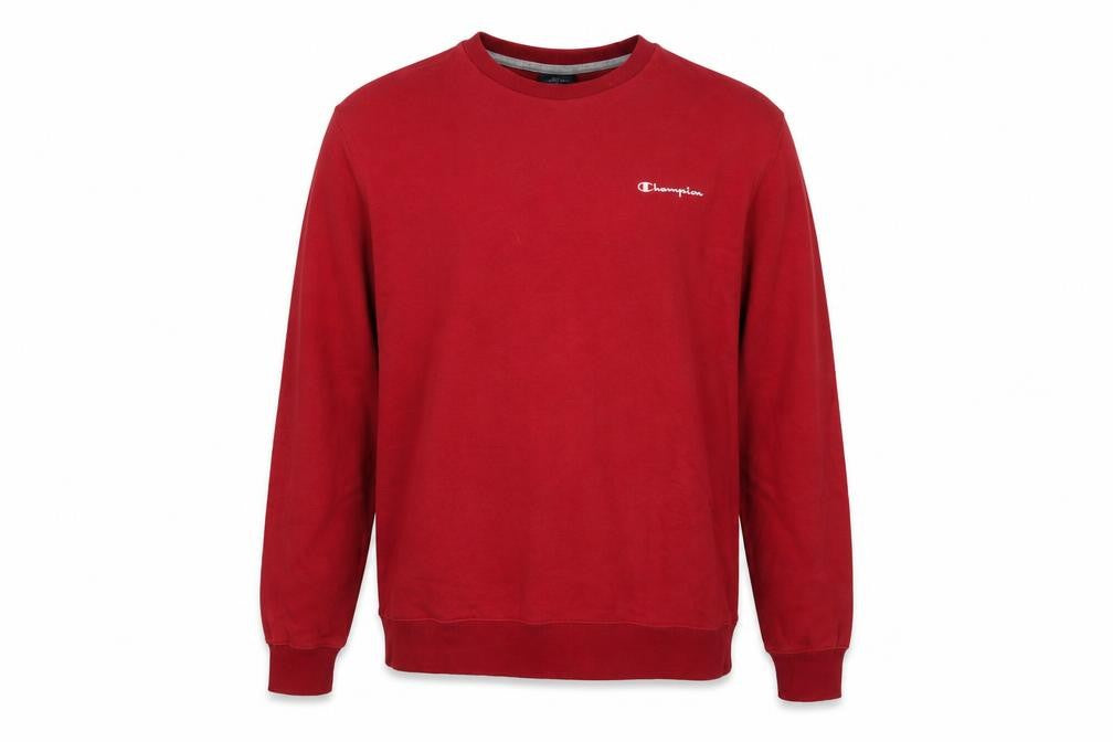 Front view of Champion Men's Red XL Crew Neck Pullover Sweatshirt