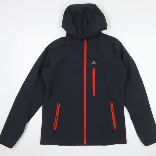 Quechua Boys Black Softshell Hooded Outdoor Jacket 14-15 Years