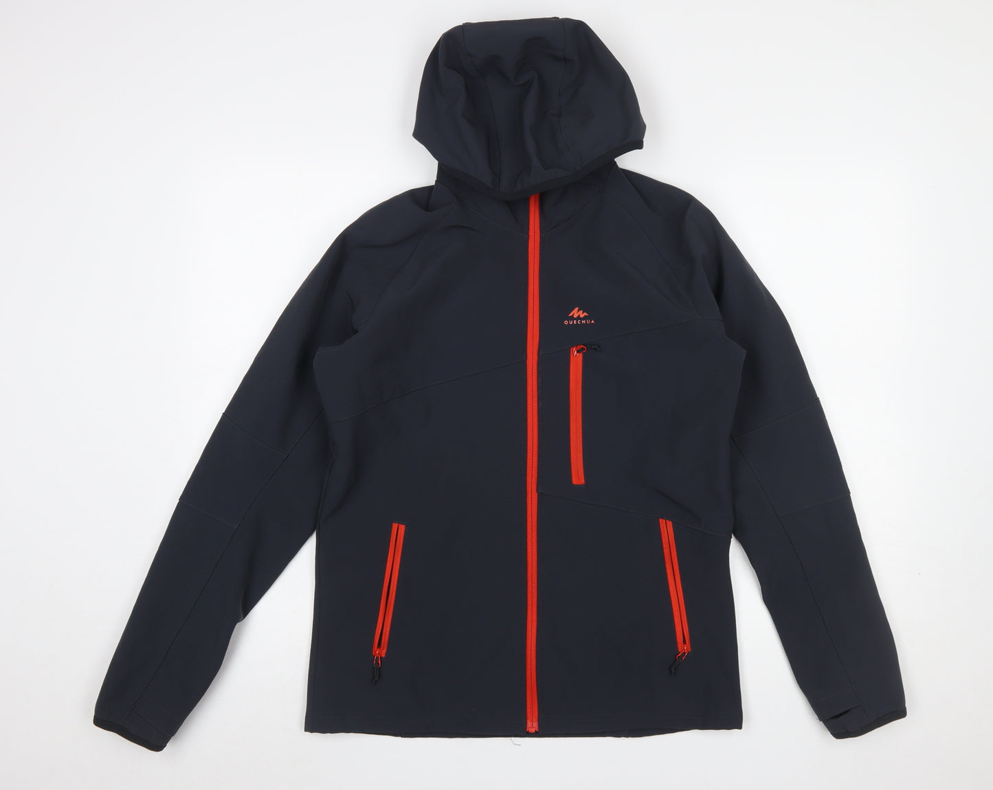 Quechua Boys Black Softshell Hooded Outdoor Jacket 14-15 Years