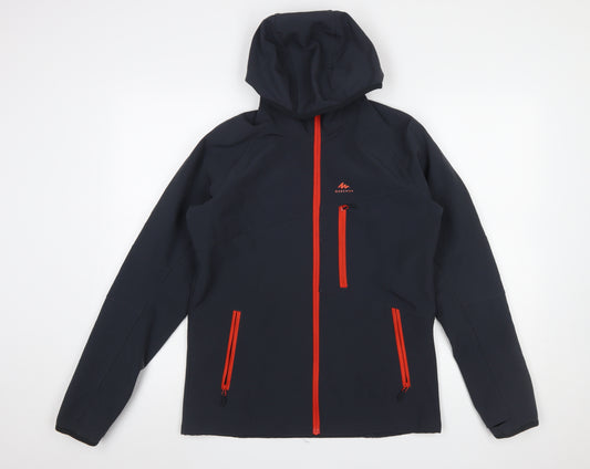 Quechua Boys Black Softshell Hooded Outdoor Jacket 14-15 Years