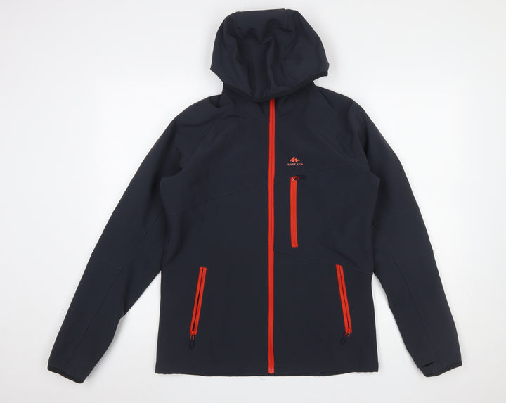 Quechua Boys Black Softshell Hooded Outdoor Jacket 14-15 Years