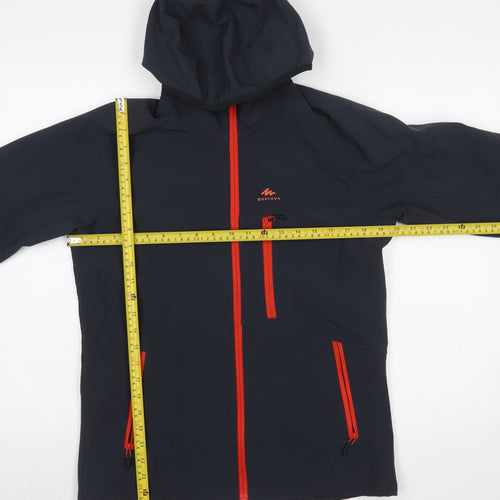 Quechua Boys Black Softshell Hooded Outdoor Jacket 14-15 Years