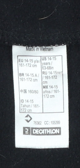 Quechua Boys Black Softshell Hooded Outdoor Jacket 14-15 Years