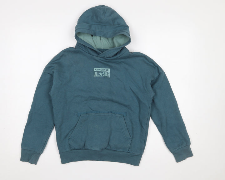 Converse Boys Blue Pullover Hoodie M 10-12 Years Cotton Blend All Star Logo