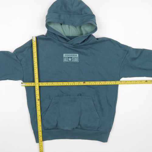 Converse Boys Blue Pullover Hoodie M 10-12 Years Cotton Blend All Star Logo
