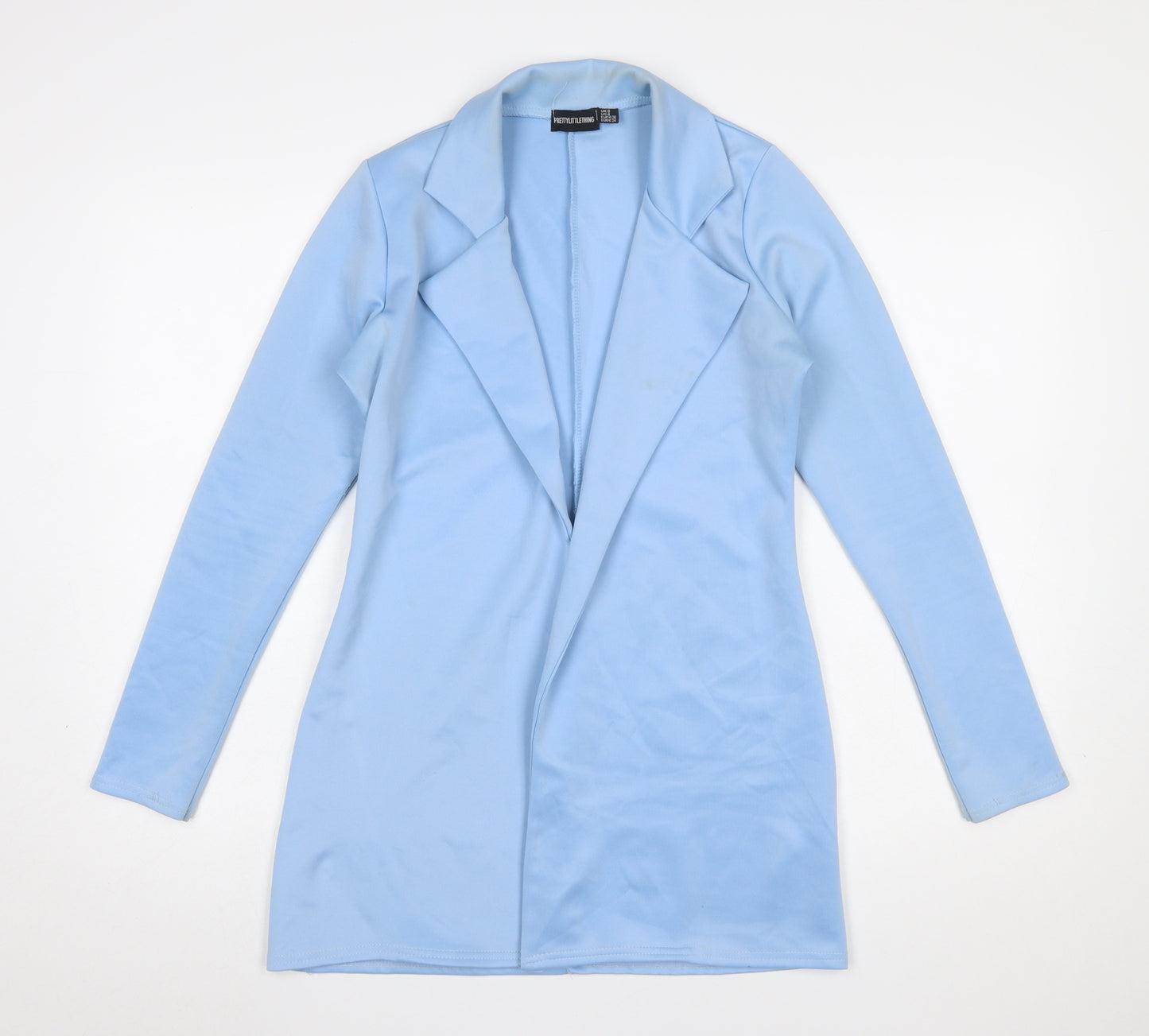 PrettyLittleThing Women Blue Longline Blazer Jacket Size 8