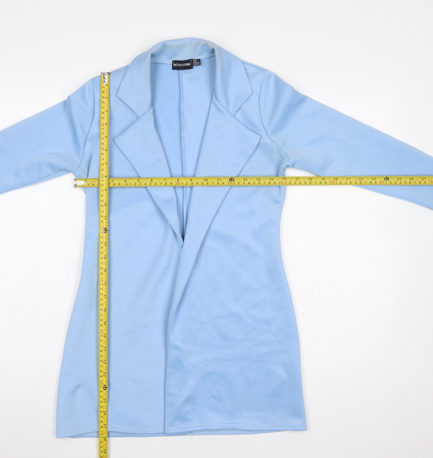 PrettyLittleThing Women Blue Longline Blazer Jacket Size 8