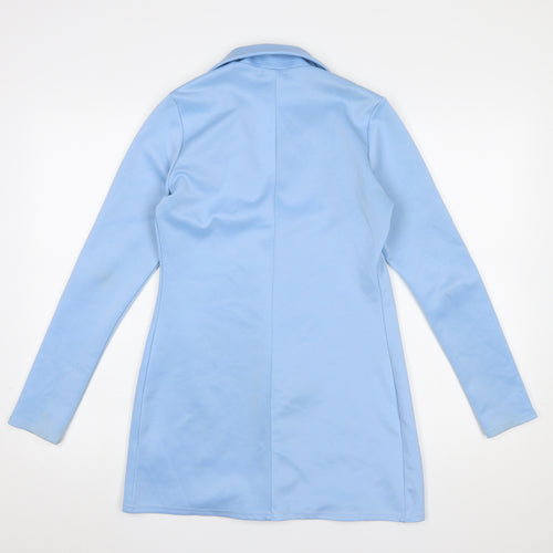 PrettyLittleThing Women Blue Longline Blazer Jacket Size 8