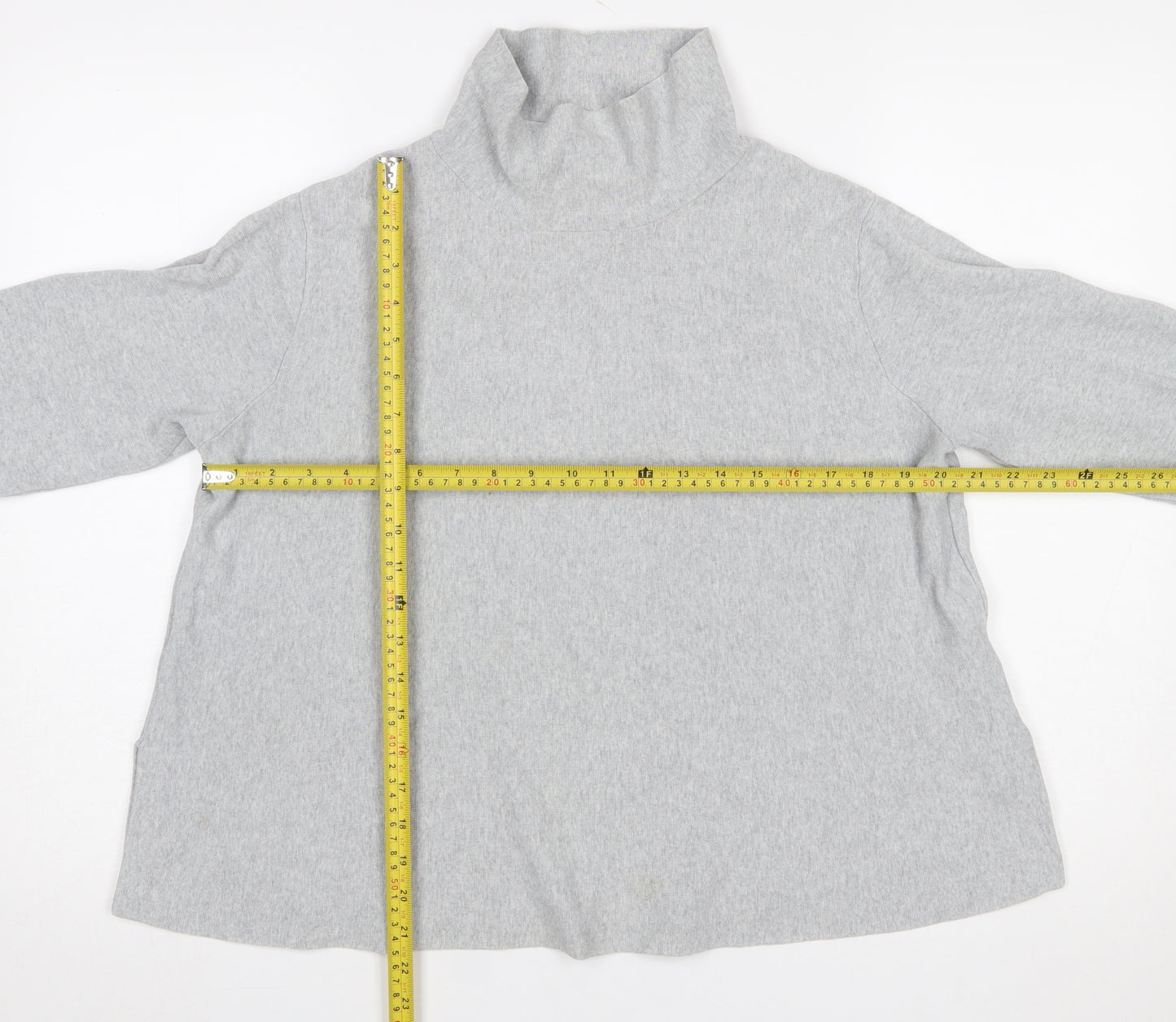 COS Womens Grey Roll Neck Long Sleeve Knit Top Size 12