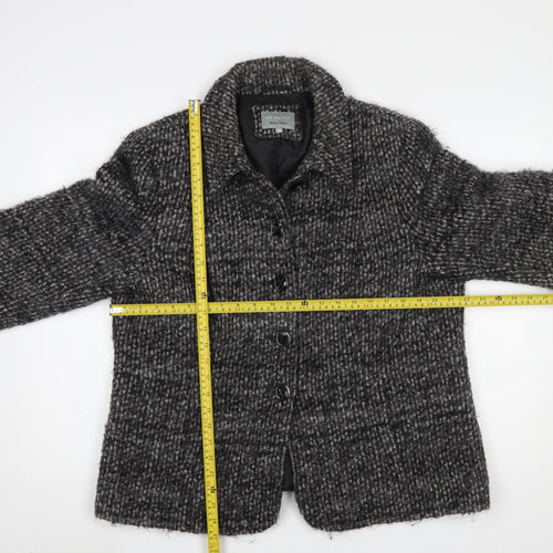 Marks and Spencer Per Una Women Grey Wool Blend Tweed Blazer Jacket Size 18