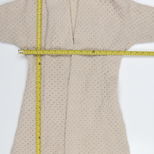 GAP Women Beige Wool Blend Open Cardigan Medium Long Sleeve Knit Jumper