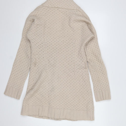 GAP Women Beige Wool Blend Open Cardigan Medium Long Sleeve Knit Jumper
