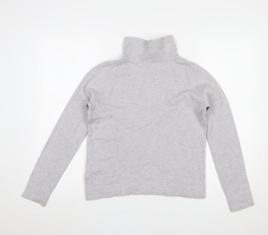 Hobbs Women Grey Wool Cashmere Roll Neck Jumper Size M