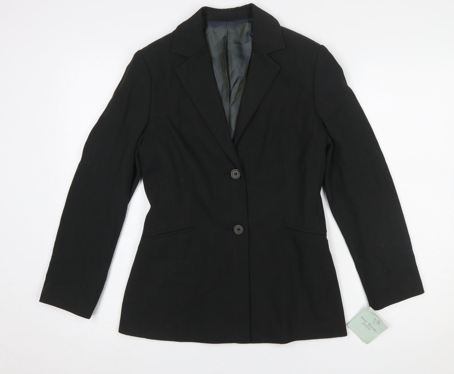 Anne Brooks Petite Black Two-Button Suit Jacket Size 6