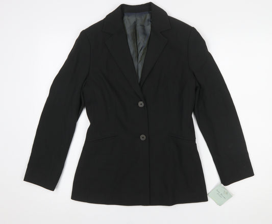 Anne Brooks Petite Black Two-Button Suit Jacket Size 6