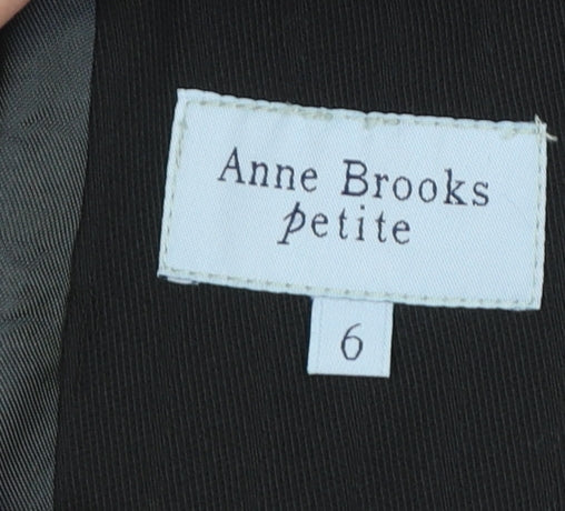 Anne Brooks Petite Black Two-Button Suit Jacket Size 6