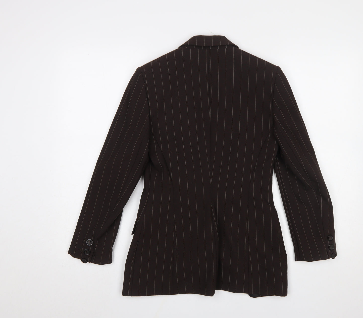 Principles Petite Brown Pinstripe Blazer Womens Size 6 Single Breasted