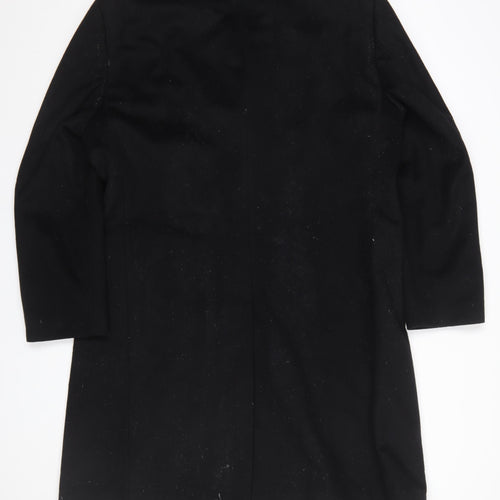 Dehavilland Men's Black Wool Cashmere Overcoat 40S Classic Long Formal