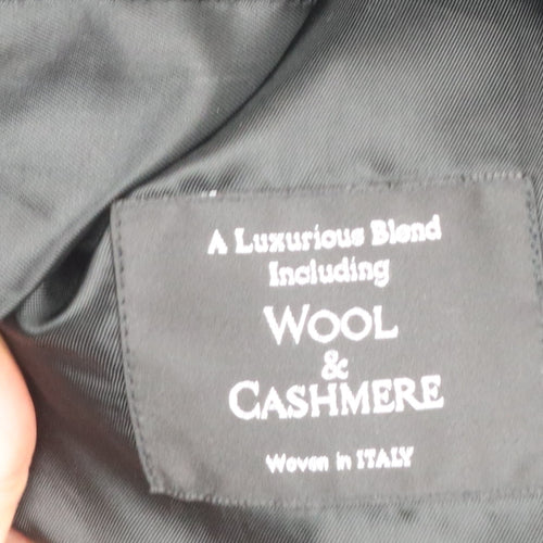 Dehavilland Men's Black Wool Cashmere Overcoat 40S Classic Long Formal