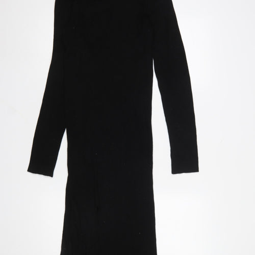 Y.A.S Women’s Black Roll Neck Long Sleeve Bodycon Tall Dress Size L