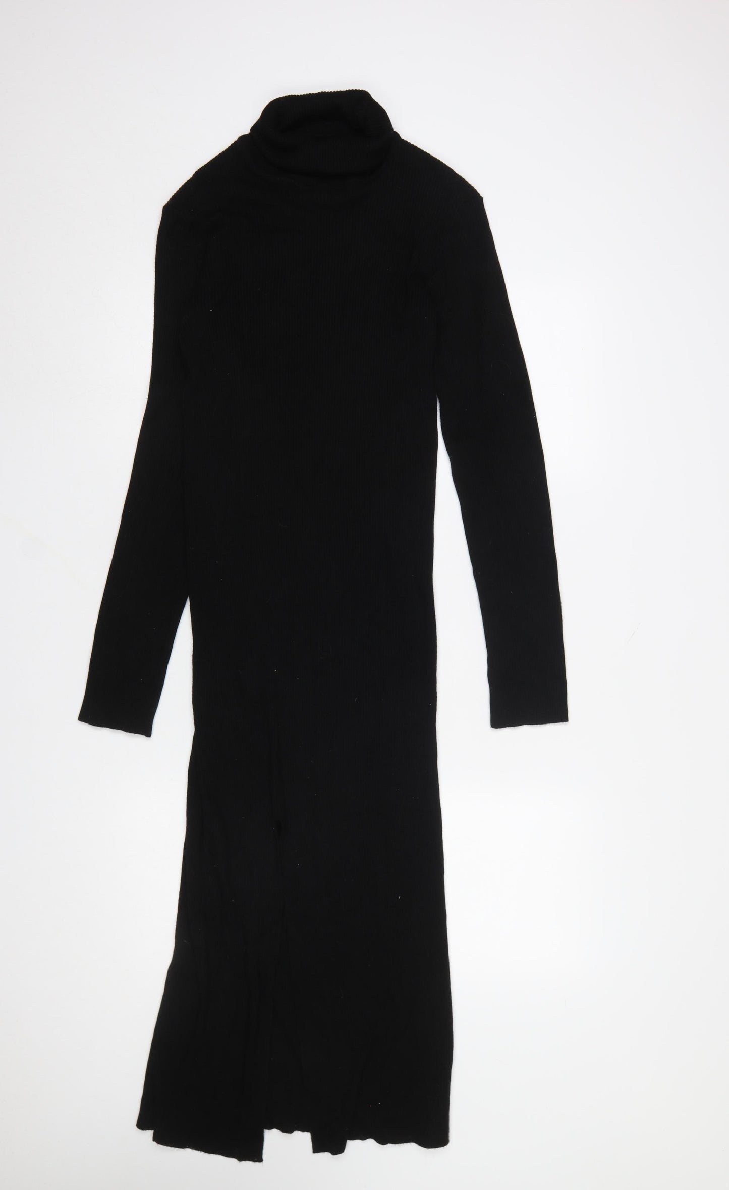 Y.A.S Women’s Black Roll Neck Long Sleeve Bodycon Tall Dress Size L