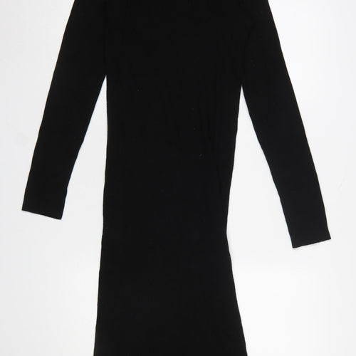 Y.A.S Women’s Black Roll Neck Long Sleeve Bodycon Tall Dress Size L